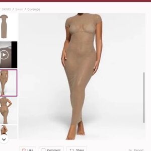 COPY - NWT SKIMS MESH RHINESTONE COVER UP LONG DRESS IN DESERT